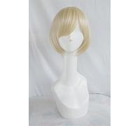 LINLINCD Perruque cosplay Yuri! sur glace Victor Nikiforov Silvery White Wigs Corta Cosplay Party Anime Human Costume Perruque synthétique cheveux résistants à la chaleur Fibre cheveux