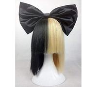 LINLINCD - Perruque de cosplay à moitié noire et mi-blond clair - Couvre vos yeux et votre nez - Résistant à la chaleur - Perruque et épingle à cheveux