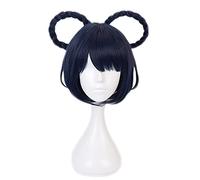 LINLINCD Perruque de cosplay Anime 30 cm Game Genshin Impact Project Cosplay Xiangling Perruque de jeu Halloween Cosplay Poudre Marron foncé