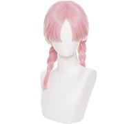 LINLINCD Perruque de cosplay anime Coser Anime Cosplay - Pour femme - Rose - Couple queue de cheval - Longue perruque tressée avec bonnet de perruque pour Halloween, fête, quotidien, carnaval, vie