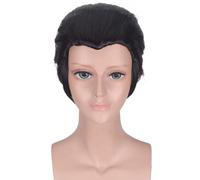 LINLINCD Perruque de cosplay Anime Coser Anime Yuri!!!on Ice Katsuki Yuri - Pour homme - Noir - Cheveux courts - Avec bonnet de perruque pour Halloween, fête, carnaval, concerts