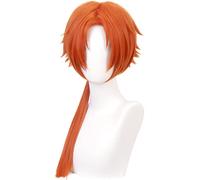LINLINCD Perruque de cosplay anime Cosplay Anime Coser Anime Cosplay Perruque Hanako-kun, perruque longue tressée rouge orangé avec bonnet de perruque gratuit pour Halloween Noël fête