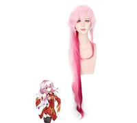 LINLINCD Perruque de cosplay Anime Guilty Couronne Yuzuriha Inori Cosplay Perruque dégradé de couleur longue rose Perruque de cheveux Accessoires Perruque d'Halloween Pl-128