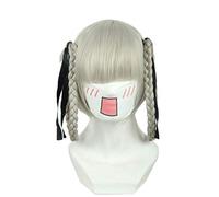 LINLINCD Perruque de cosplay Anime Kakegurui Joueur forcé Momobami Kirari Tresses Perruque Cosplay Costume Cheveux synthétiques résistant à la chaleur pour femme Cosplay Perruques