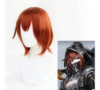 LINLINCD Perruque de cosplay Arknights Cosplay - Myrte - Corne - Noir - Bataille de couronne - Costume d'anime - Jeu de rôle - Perruque + perruque - Casquette