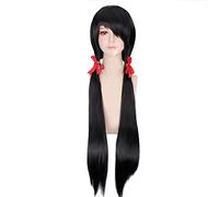 LINLINCD Perruque de cosplay avec inscription « DATE A LIVE » Tokisaki Kurumi - Cheveux synthétiques - Longue et droite - Pour femme - Noire