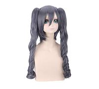 LINLINCD Perruque de cosplay Black Butler Ciel Phantomhive pour femme Gris Bleu Queue de cheval longue Perruque Cosplay Costume Kuroshitsuji Perruques de cheveux synthétiques résistantes à la chaleur