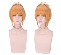LINLINCD Perruque de cosplay CardCaptor Sakura Carte claire Sakura Cinema Perruque Cosplay Costume Carte Captor Femmes Jaune Résistant à la Chaleur Perruque CardCaptor Sakura