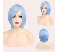 LINLINCD Perruque de cosplay courte synthétique pas chère Violet Rose Rouge Bleu Gris Blanc Bob Perruques pour femmes Résistant à la chaleur Cheveux animés 12