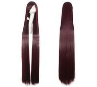LINLINCD - Perruque de cosplay d'anime droite super longue de 150 cm avec franges - Cheveux synthétiques - Noir - Bleu - Violet - Rouge - Orange - Blanc - Perruque pour femme - Couleur de l'image