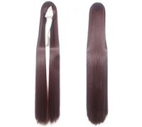 LINLINCD - Perruque de cosplay d'anime droite super longue de 150 cm avec franges - Cheveux synthétiques - Noir - Bleu - Violet - Rouge - Orange - Blanc - Perruque pour femme - Couleur de l'image
