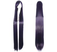LINLINCD - Perruque de cosplay d'anime droite super longue de 150 cm avec franges - Cheveux synthétiques - Noir - Bleu - Violet - Rouge - Orange - Blanc - Perruques pour femmes - Filet rose blanc