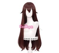 LINLINCD Perruque de cosplay d'anime - Effet Genshin - Pour femme et fille - 80 cm - Marron - Pour cosplay - Perruque tressée - Résistante à la chaleur - Pour Halloween