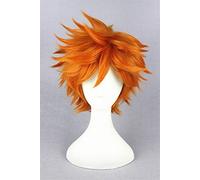 LINLINCD Perruque de cosplay Haikyuu Hinata Syouyou - Cheveux synthétiques courts et moelleux - Résistante à la chaleur - Avec bonnet comme sur la photo