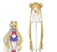 LINLINCD Perruque de cosplay - Joli soldat marin - Lune Tsukino Usagi - 90 cm - Cheveux synthétiques longs et droits - Jaune
