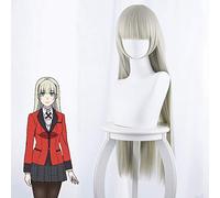 LINLINCD Perruque de cosplay Kakegurui Compulsive Gambler 2 Momobami Ririka Yomoduki Runa Costume Cosplay Perruques Cheveux longs raides Perruque synthétique + bonnet de perruque