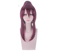 LINLINCD Perruque de cosplay Kda Akali LOL Cosplay Perruque femme cheveux violets Anime Perruques résistantes à la chaleur Perruque synthétique résistante à la chaleur Halloween Cosplay Fête Fantaisie