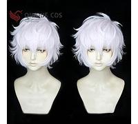 LINLINCD Perruque de cosplay L'Arcana Asra - Cheveux courts roses et blancs - Costume de cosplay + bonnet de perruque gratuit