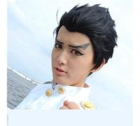 LINLINCD Perruque de cosplay Nouvelle arrivée Anime Balance : Perruque de cosplay illimitée Kanbe Daisuke Cosplay Kiyotaka Ishimaru/Yakuza 30 cm Perruque avec cheveux noirs