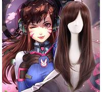 LINLINCD Perruque de cosplay OW D.Va Hana Song - Cheveux longs et raides