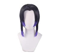 LINLINCD - Perruque ochou Shinobu avec épingle à cheveux papillon Kimetsu no Yaiba - Pour cosplay - Résistante à la chaleur - Avec bonnet uniquement