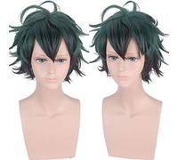 LINLINCD Perruque synthétique courte My Boku Hyams No Hero Academy Izuku Midoriya - Résistante à la chaleur - Pour cosplay - Noire et verte