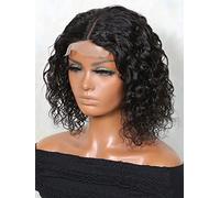 LINLINCD - Perruques en dentelle humaine 13 x 4 x 1 T partie dentelle ondulée perruque cheveux humains pour femmes noires (densité 180 33 x 12 x 4 cm)