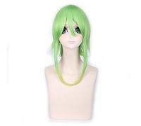 LINLINCD Vocaloid Gumi Perruque de cosplay moelleuse 40 cm Vert Jaune Ombre Cheveux Perruques pour femmes Fibre synthétique résistante à la chaleur 4 modèles Vert jaune ombré