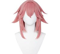 LINLINCD -Wig Anime Cosplay Anime Game Genshin Effet Cosplay Halloween YAE Miko Cosplay Perruque Genshin Effets Yae Miko Cosplay Cheveux longs Rose Halloween Mignon