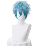 LINLINCD Wig Anime Cosplay Anime My Hero Academia Boku no Hiro Akademia Shigaraki Tomura Wigs court gris bleu mixte perruque + bonnet