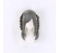 LINLINCD -Wig Anime Cosplay Perruque synthétique double tressée, gris foncé, pour cosplay, fête costumée Peko Pekoyama