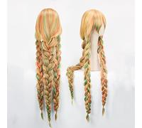 LINLINCD -Wig Perruque Anime Cosplay Houseki no Kuni Cosplay Sphene Perruque longue tressée pour Halloween, fête costumée, concerts