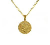 LINLINCHIC Collier avec pendentif Jésus plaqué or 18 carats pour homme et femme, collier religieux, sans pierre précieuse, métal lac, sans pierre précieuse