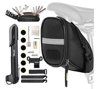 Linlook - Kit de Réparation de Sacoche de Vélo et Outils Multifonctions 16 en 1, Pompe, Démonte-Pneu, Pneus Sans Colle