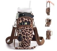 linmaya Sac de transport pour bouteille d'eau avec poche pour téléphone portable pour tasse Stanley de 102,4 à 887,5 ml, sac isotherme en néoprène avec bandoulière réglable et sangle de main pour