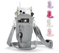 linmaya Sac de transport pour bouteille d'eau avec poche pour téléphone portable pour tasse Stanley de 102,4 à 887,5 ml, sac isotherme en néoprène avec bandoulière réglable et sangle de main pour