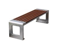 Linmeas-753 Banc de Jardin extérieur en Acier Inoxydable, avec Surface d'assise en Bois Plastique, for Balcon, terrasse intérieure, Chaise sans Dossier Meubles de Jardin(Moyen)