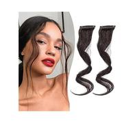Linmeas-753 Frange Pince à Cheveux Cheveux Humains Extensions de Cheveux à Frange latérale en 2 Parties avec Pince à Cheveux pour Un Usage Quotidien(#130)