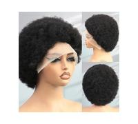 Linmeas-753 Perruques Femme Perruques Afro Courtes bouclées en Cheveux Humains for Femmes Noires, Perruques en Dentelle HD 13x4 Costume Daily Party Hairpiece pour Femmes Filles