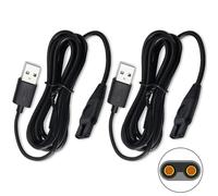 LinMei Lot de 2 cordons de charge de rechange pour rasoir électrique KEMEI KM-1910 5 V USB pour tondeuse à barbe et rasoir électrique