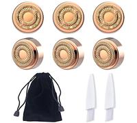 LinMei Têtes de rechange pour épilation faciale pour femme génération 2 pour une finition impeccable - Outil d'épilation du visage plaqué or 18 carats - Tête de rasoir 6 pièces + sac en velours + 2