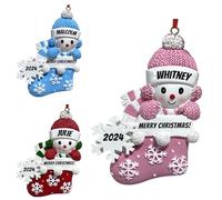 LINMQIU Ornement de Premier Noël personnalisé pour bébé Fille, décoration d'arbre de Noël personnalisée 2024 avec nom, décoration à Suspendre pour Noël, pendentifs de Noël (Rose)
