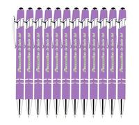 LINMQIU Stylo à bille avec texte personnalisé, stylos personnalisés avec anniversaire, vœux de remise des diplômes, stylo à bille violet, encre noire, écriture en douceur, toucher doux, 36pièces