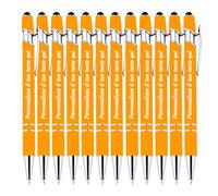 LINMQIU Stylo à bille personnalisé avec fonction tactile pour tablette téléphonique, personnalisez votre texte, stylo à bille publicitaire personnalisé pour la promotion des entreprises - 24Pièces