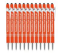 LINMQIU Stylo à bille personnalisé pour écran tactile doux avec nom personnalisé, écriture fluide et toucher doux, stylo de gravure en métal personnalisé pour remise de diplôme, mariage - 120Pièces