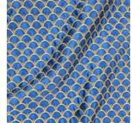 Linnea 140Tissu Jacquard tissé Teint Polyester 186 g/m² Motif écaille Collection Dragon Bleu