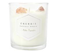 Linnea Bougie parfumée avec Pierres 35h Fascination à la Cire de Paraffine Senteur Ambre