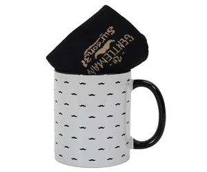 Linnea Box Cadeaux Un mug et Une Paire de Chaussettes Collection Gentleman mug Moustache