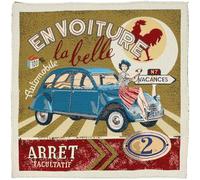 Carré de tissu jacquard 47x47 cm AUTOMOBILE polycoton motif automobile