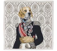 Linnea Carré de Tissu Jacquard Polyester Motif Beagles MARECHAL Beige Lin